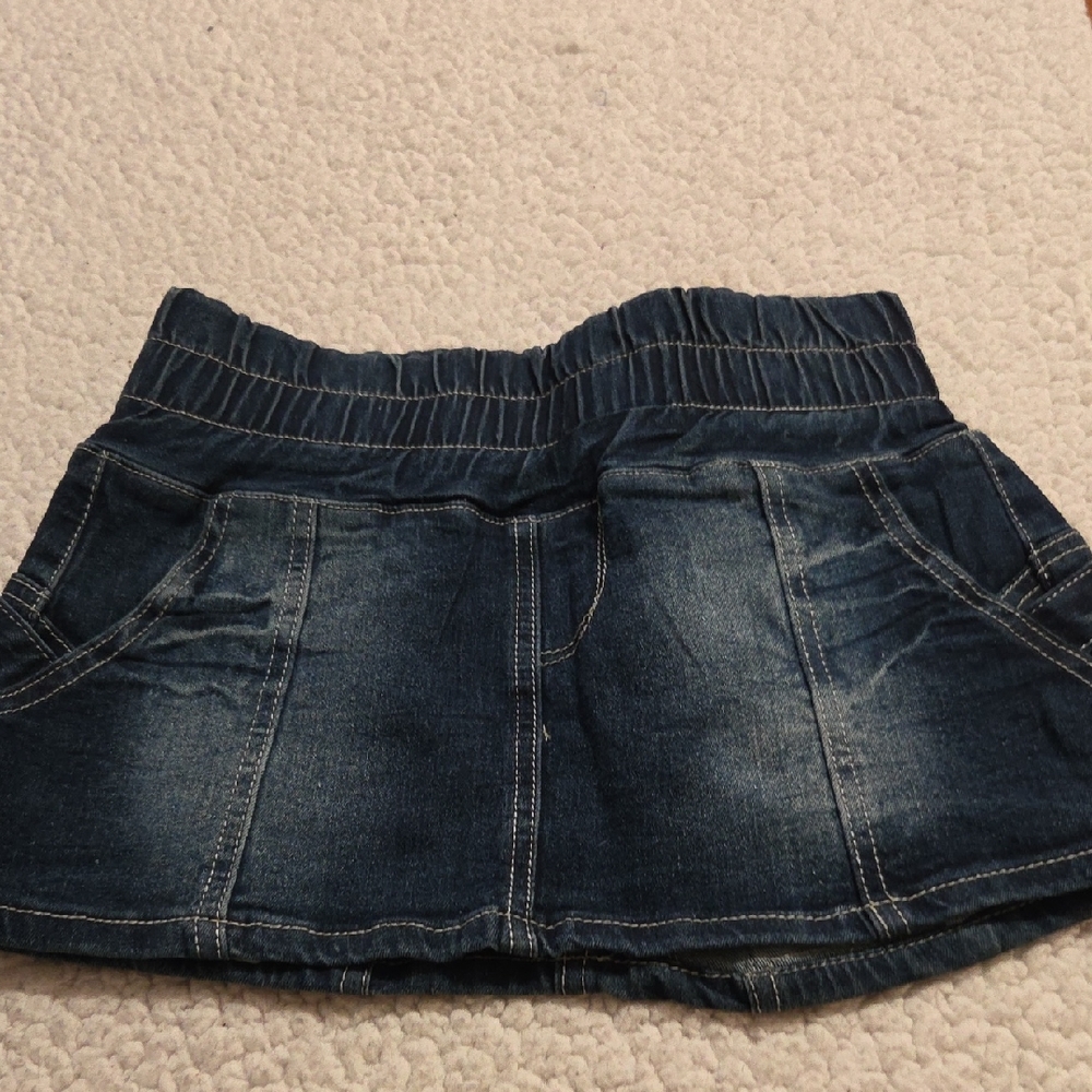 NET EXOCET DENIM MINI SKIRT